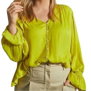 Anthropologie Liora Embroidered Buttondown Blouse | Size:XSP